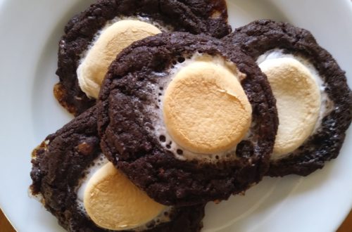 Dark Chocolate S'mores Cookies with Smoked Sea Salt