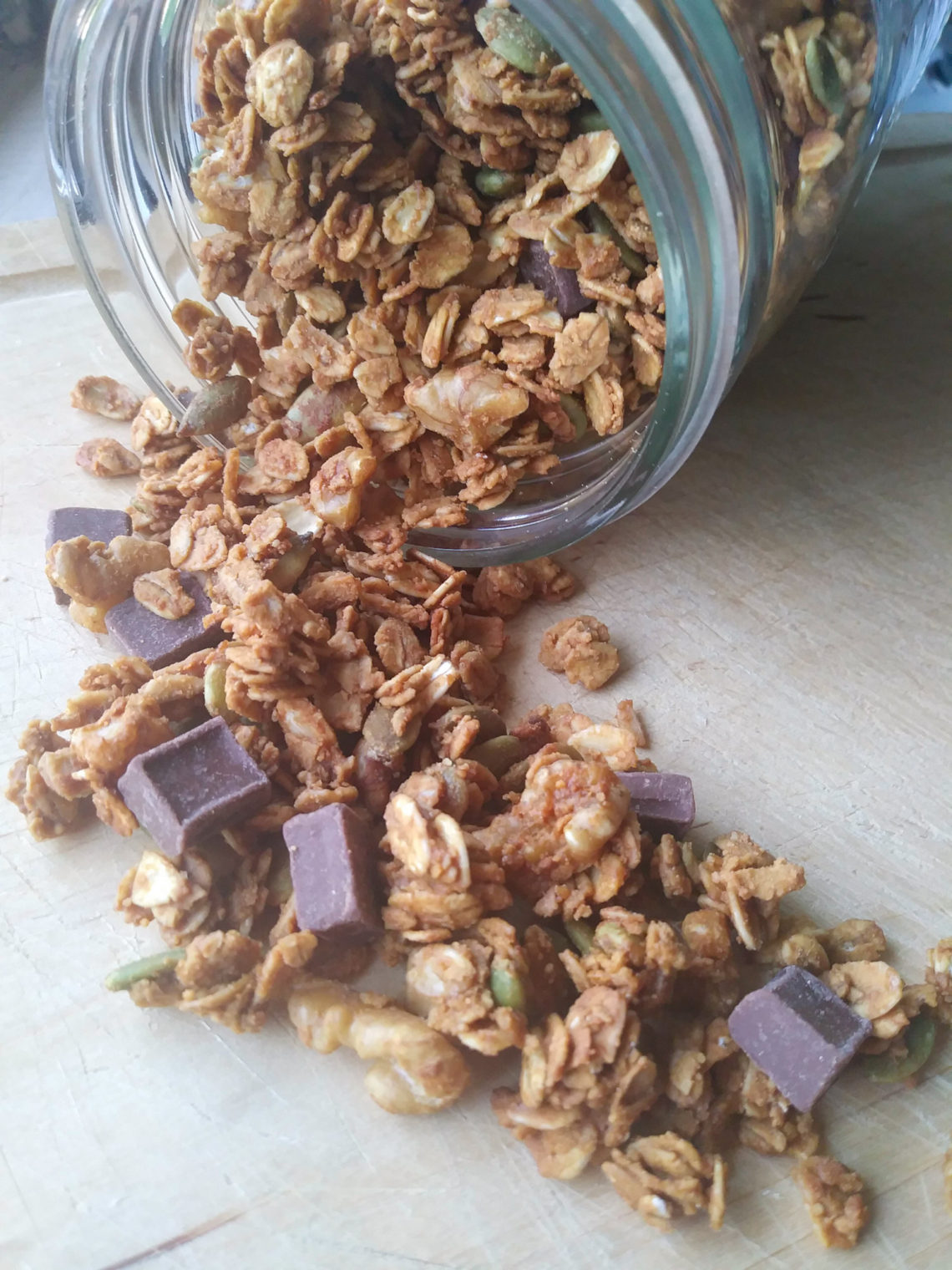 Peanut Butter Chocolate Chunk Granola