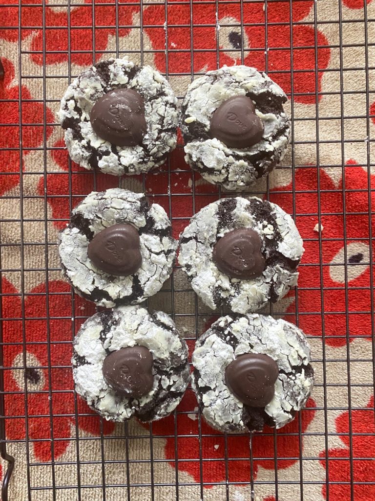Chocolate Mint Snowball Cookies