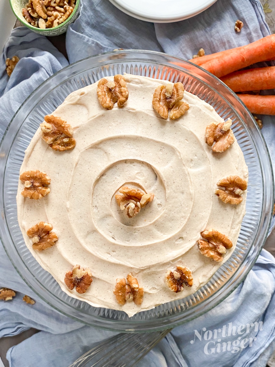 Carrot Cake with Honey Cinnamon Cream Cheese Frosting