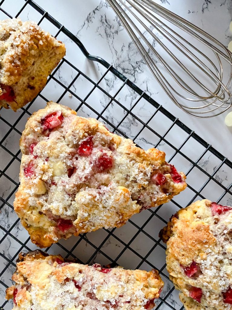 Strawberry White Chocolate Scones