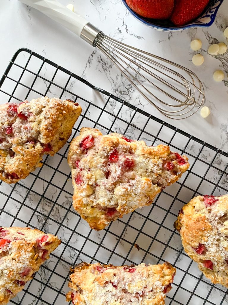 Strawberry White Chocolate Scones
