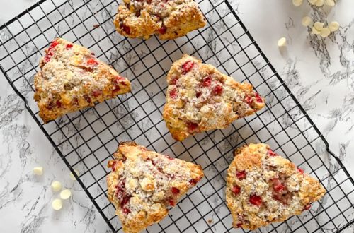 Strawberry White Chocolate Scones