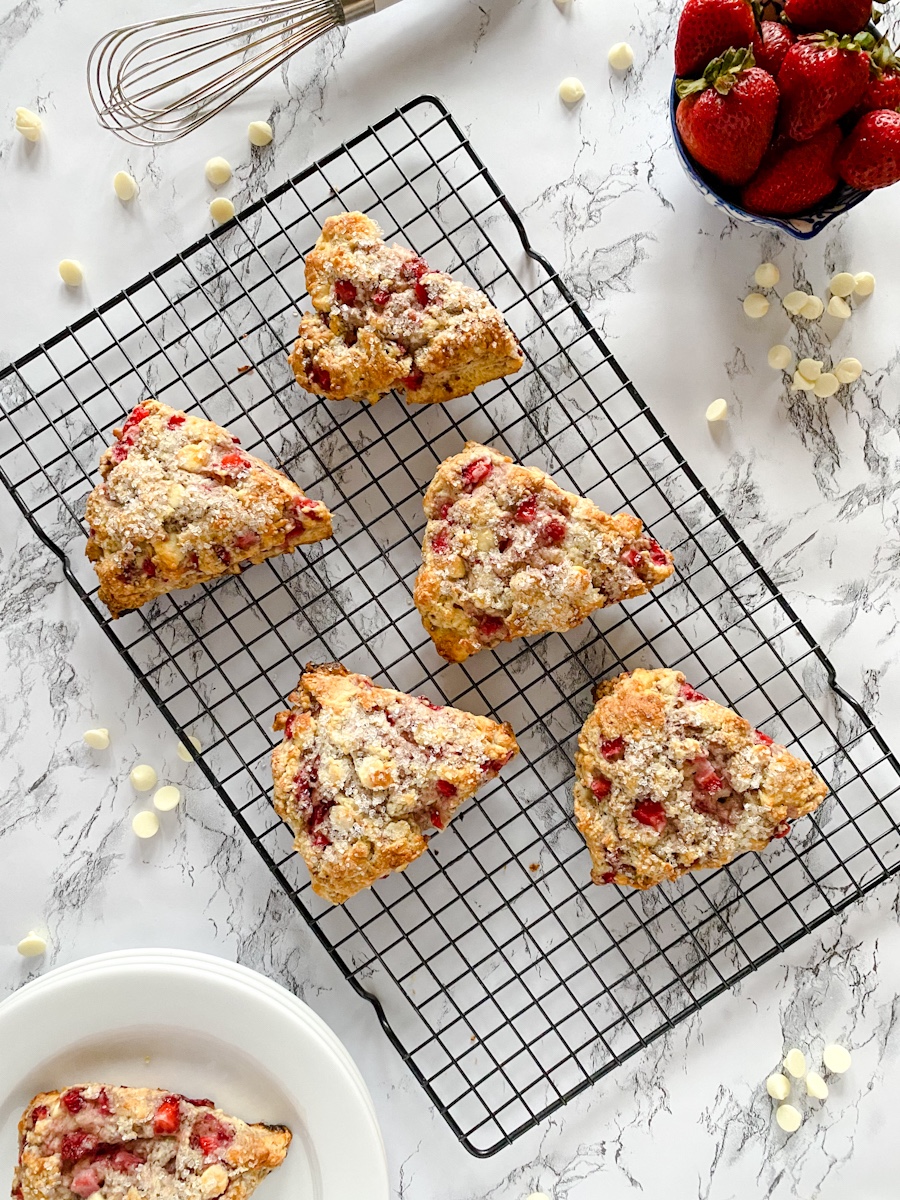 Strawberry White Chocolate Scones