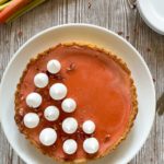 Rhubarb Curd Tart with Rosewater Meringues