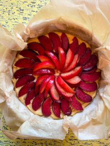 sunken plum snack cake