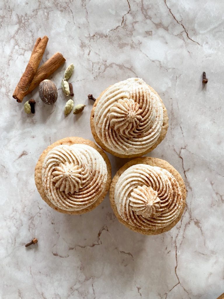 Chai Spice Pound Cake Cupcakes