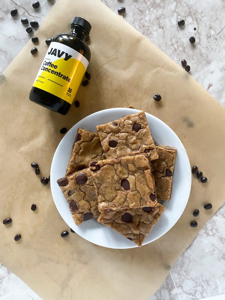 Malted Cofffee Blondies with Javy microdose coffee