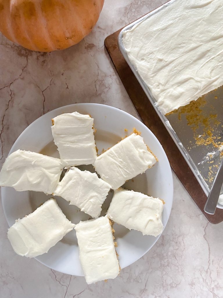 Pumpkin Bars with Cream Cheese Frosting