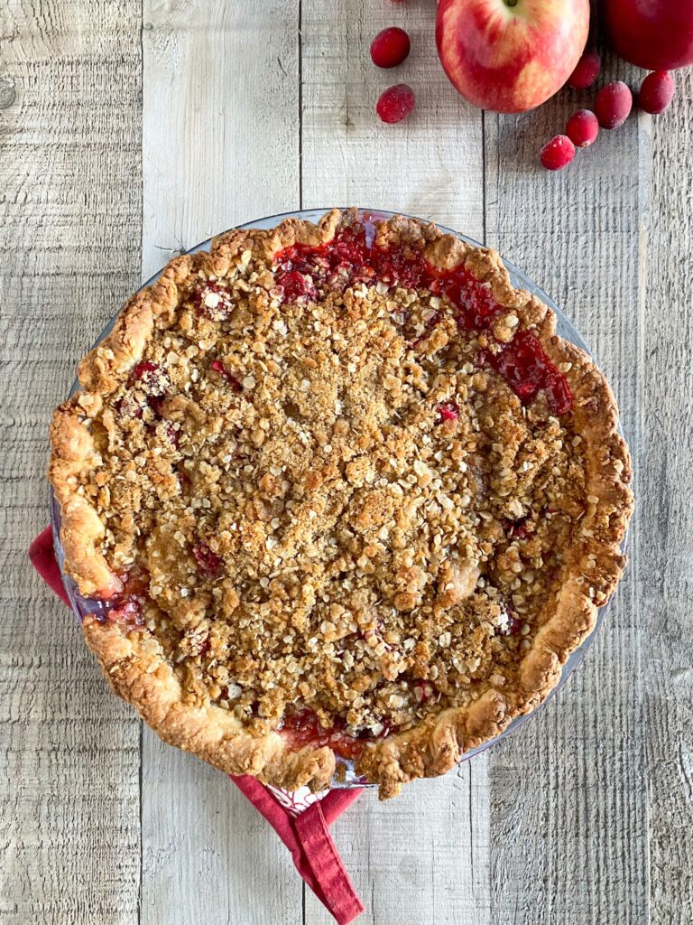 Cranberry Apple Crumble Pie