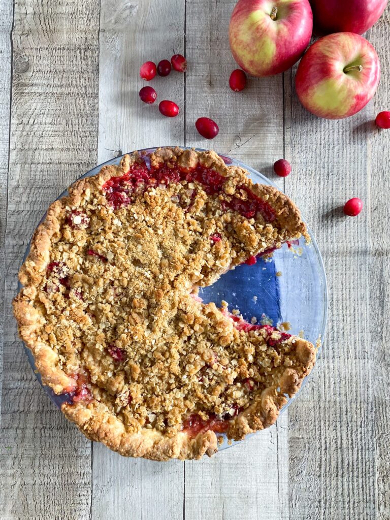 Cranberry Apple Crumble Pie