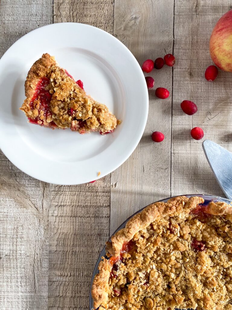 Cranberry Apple Crumble Pie