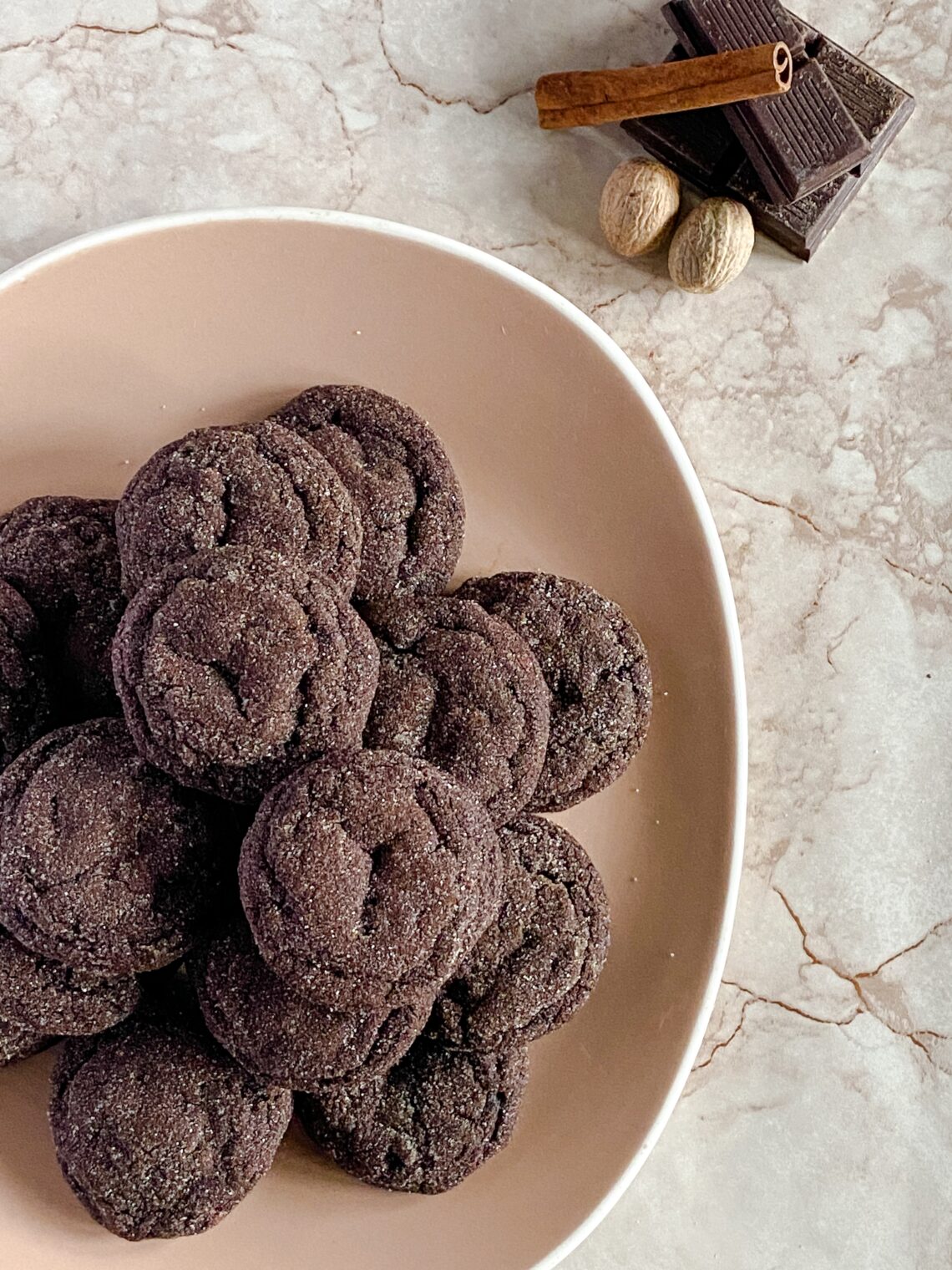 Spiced Chocolate Crinkle Cookies