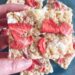 Strawberries and Cream Rice Krispie Bars