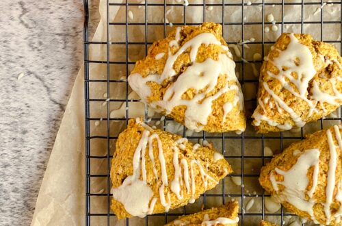 Pumpkin Scones With Maple Glaze