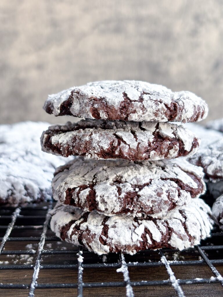Vegan Chocolate Crinkle Cookies